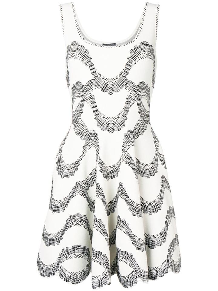 Alexander Mcqueen Wave Embroidered Dress - Neutrals