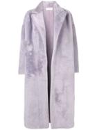 16arlington Long Shearling Coat - Pink & Purple