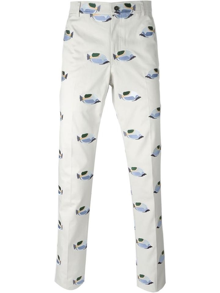 Thom Browne Embroidered Fish Chino Trousers