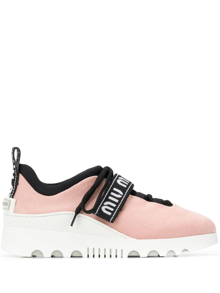 Miu Miu Run Fabric Sneakers - Pink