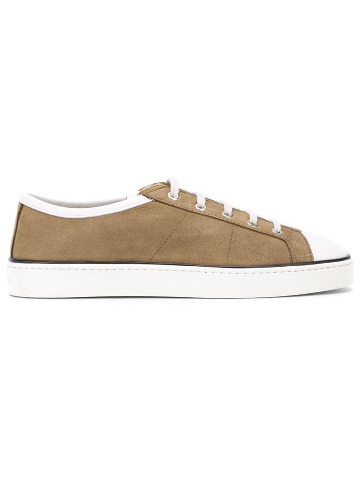 Santoni Contrast Toe Cap Sneakers