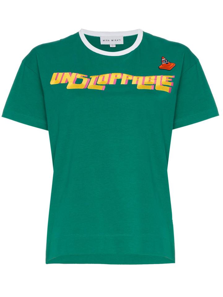 Mira Mikati Unstoppable Embroidered Cotton T Shirt - Green