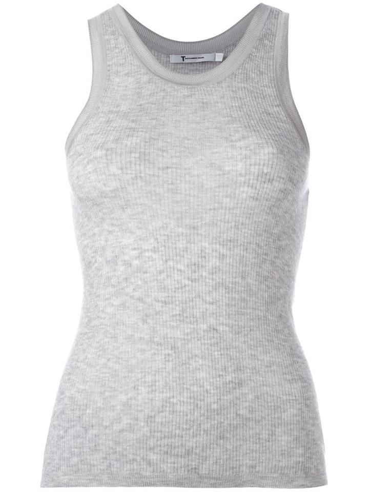 T By Alexander Wang Ribbed Tank Top, Women's, Size: Small, Grey, Viscose/nylon/wool/silk