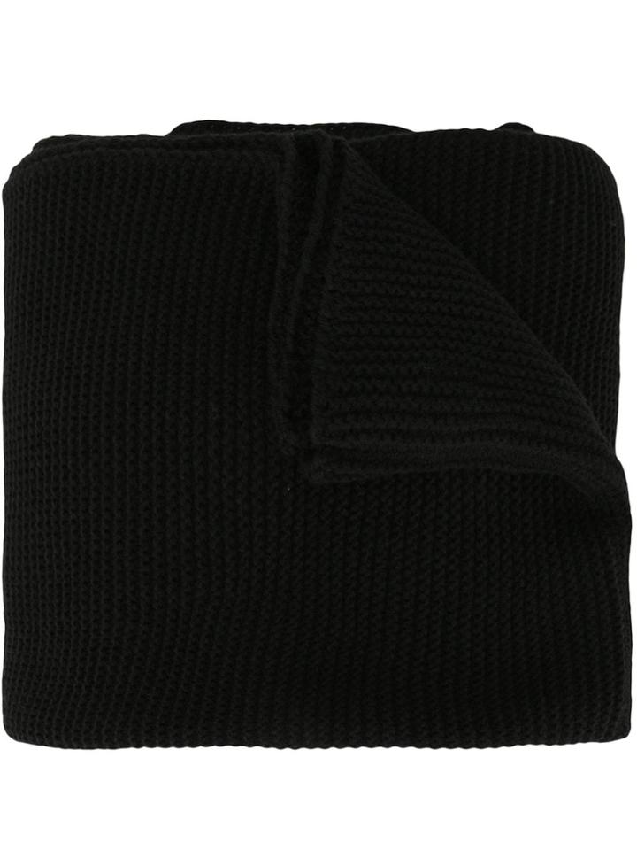 Sulvam Ribbed Knit Scarf - Black