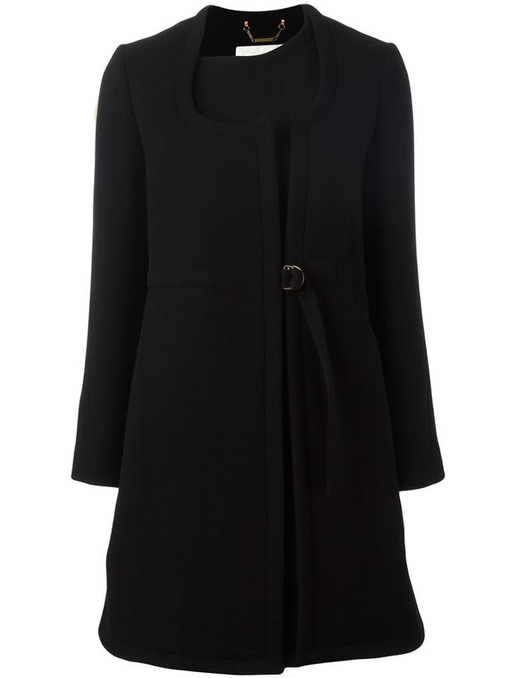 Chloé Asymmetric A-line Coat, Women's, Size: 36, Black, Viscose/silk/polyamide/virgin Wool