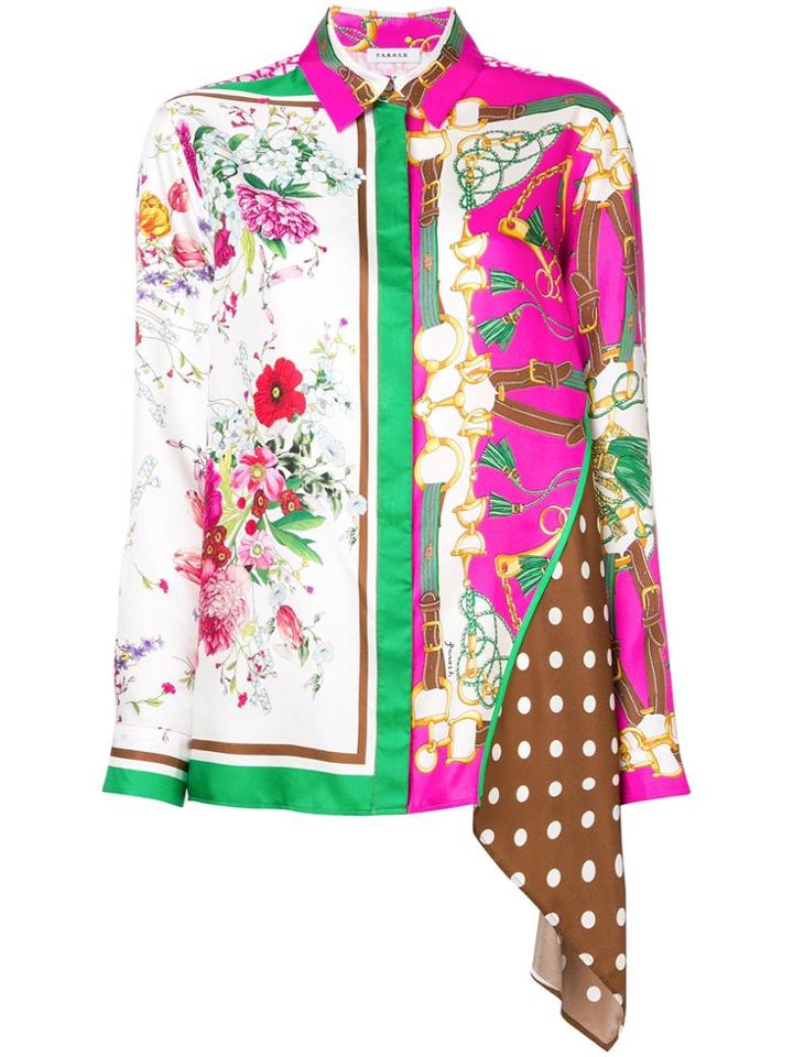 P.a.r.o.s.h. Mix Print Satin Shirt - Pink