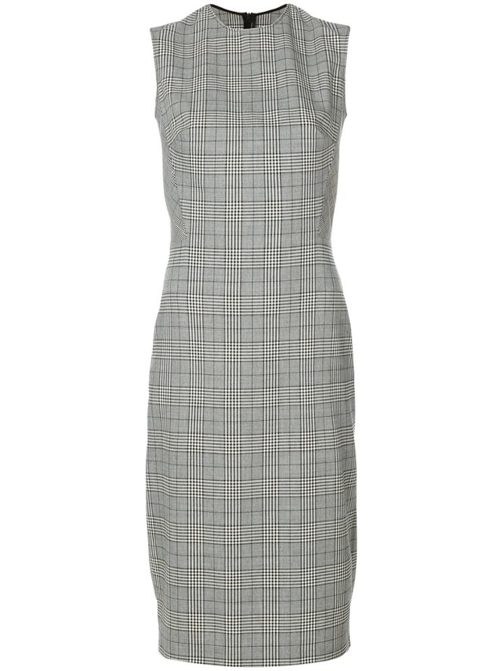 Ermanno Scervino Plaid Print Fitted Dress - Grey