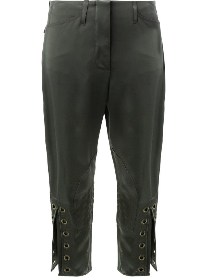 Fendi Eyelet Cropped Trousers - Green