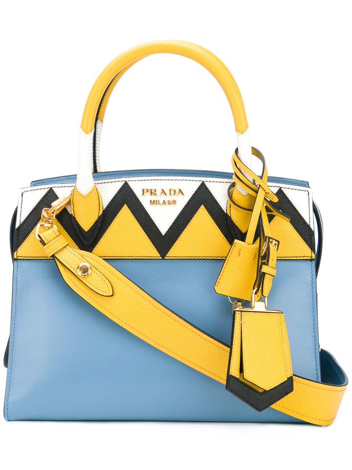 Prada Shoulder Bag, Women's, Blue, Calf Leather