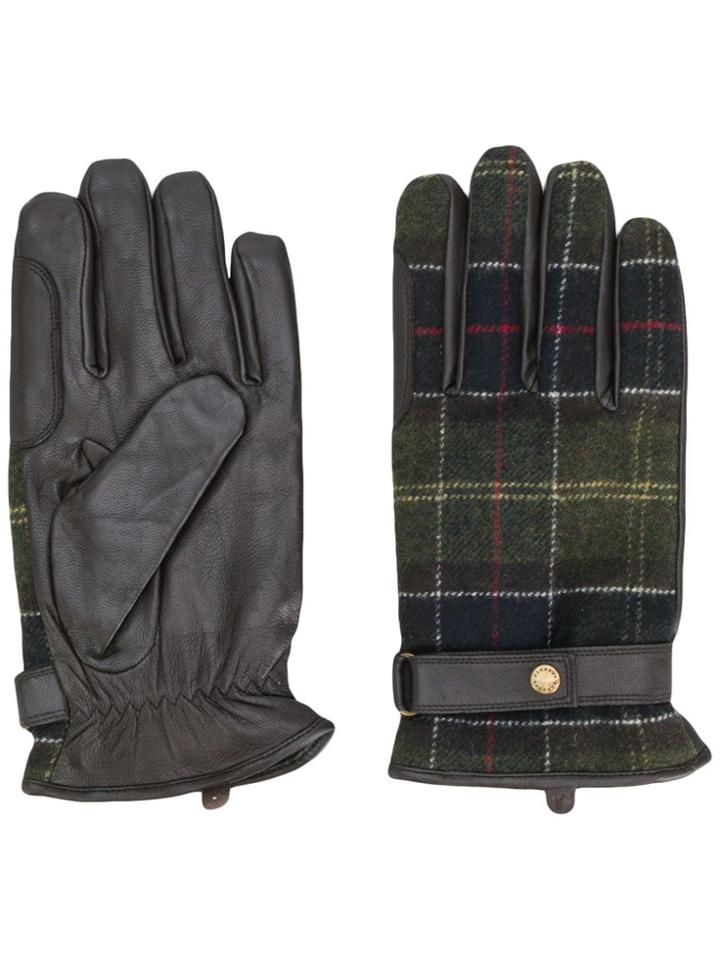 Barbour Checked Gloves - Green