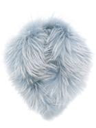 Mr & Mrs Italy Raccoon Fur Collar, Women's, Blue, Racoon Fur/acetate/viscose