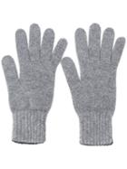 Pringle Of Scotland Gloves With Ribbed Details - Grey