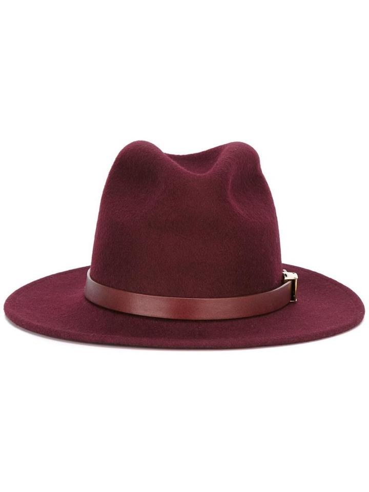 Dsquared2 Belted Fedora, Women's, Size: Small, Pink/purple, Wool/brass/leather