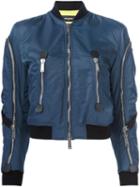 Dsquared2 Strap Detail Bomber Jacket, Women's, Size: 40, Blue, Polyamide/cotton/cupro/polyester