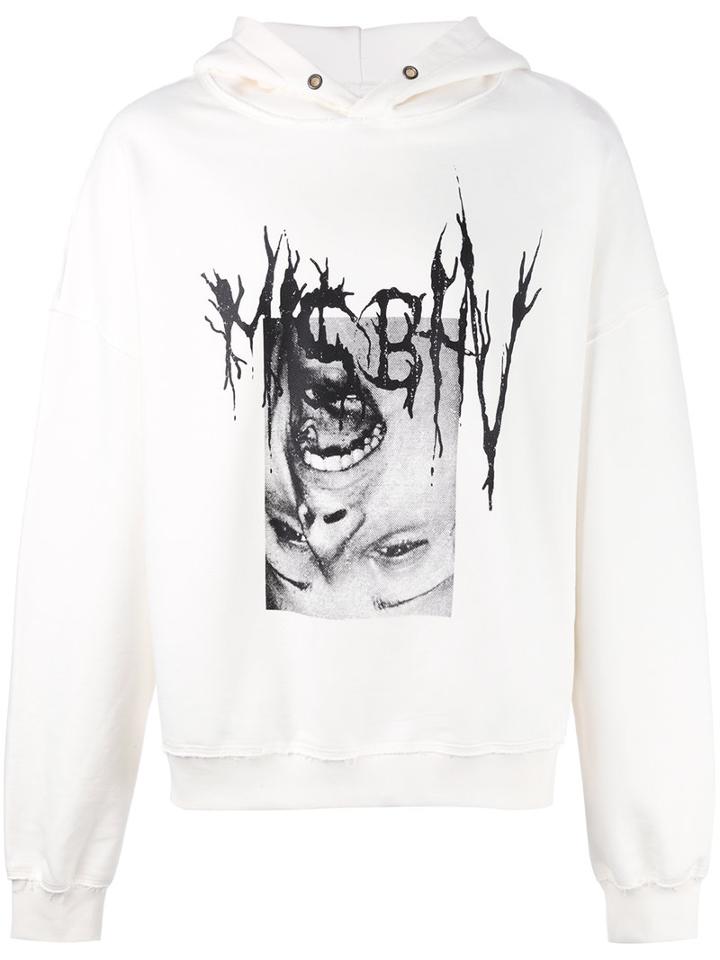 Misbhv - Face Print Hoodie - Men - Cotton/polyamide - L, White, Cotton/polyamide
