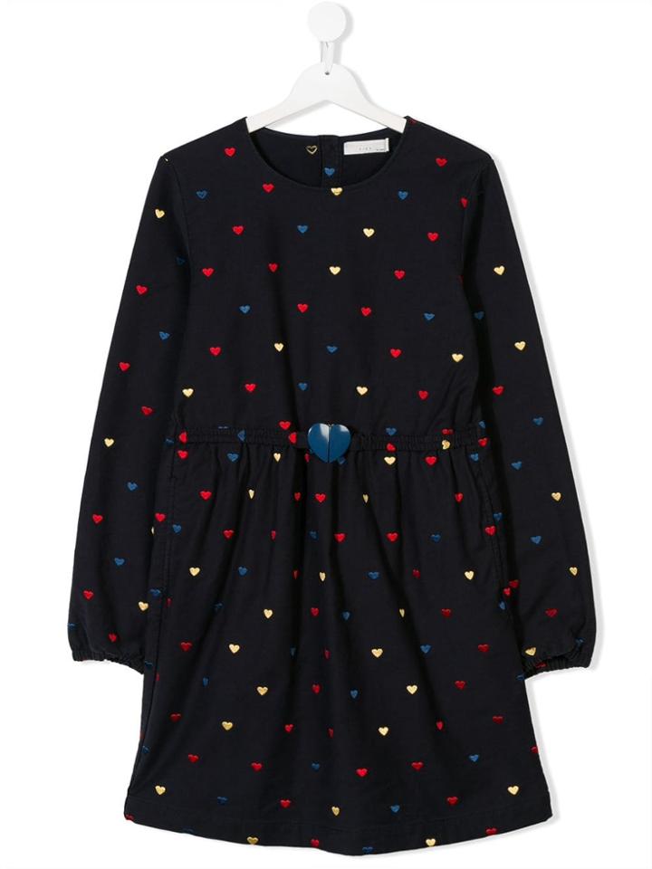 Stella Mccartney Kids Teen Heard Embroidered Dress - Blue