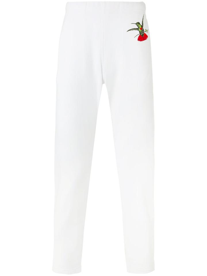 Alexander Mcqueen - Hummingbird Embroidered Track Pants - Men - Cotton - L, White, Cotton