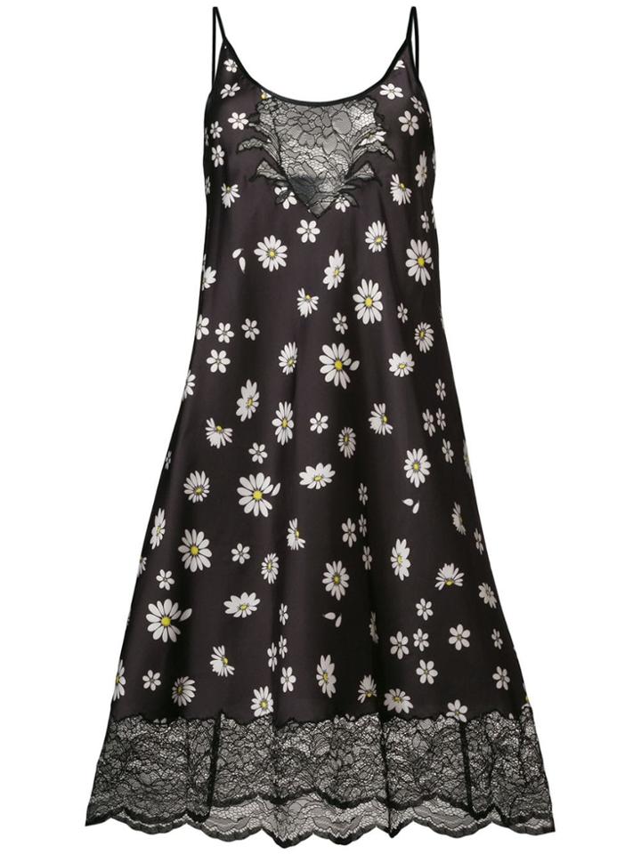 Paco Rabanne Floral Print Lace Dress - Black