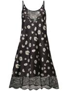 Paco Rabanne Floral Print Lace Dress - Black