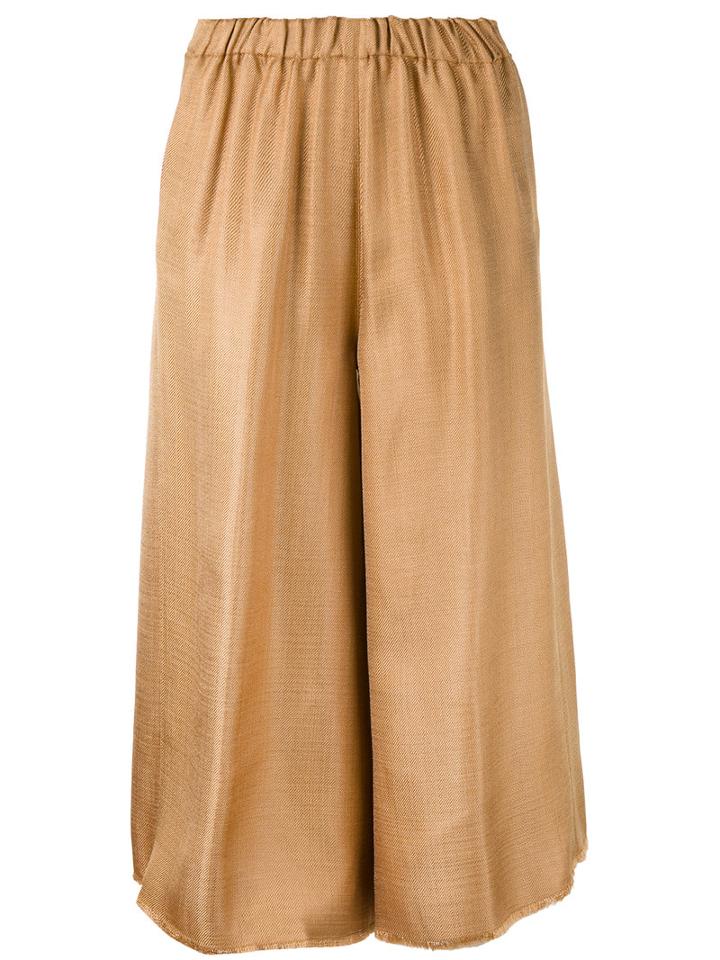 Forte Forte - Wide Leg Cropped Pants - Women - Polyamide/viscose - Ii, Women's, Yellow/orange, Polyamide/viscose