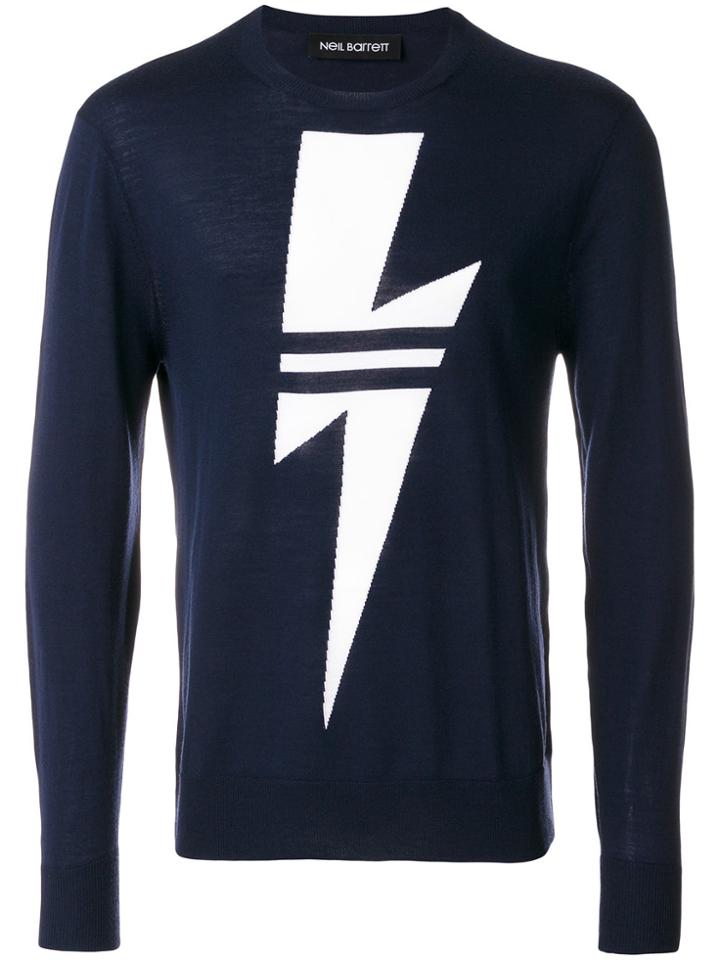 Neil Barrett Lightning Bolt Jumper - Blue