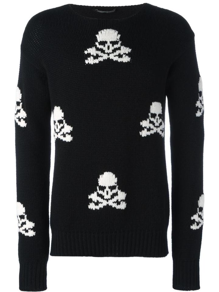 Ermanno Scervino 'skull' Pattern Pullover, Men's, Size: 46, Black, Cashmere/wool