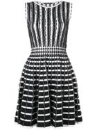 Antonino Valenti Ruffle Details Striped Dress - Black