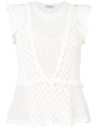 Twin-set Crochet Cap Sleeve Top - Neutrals