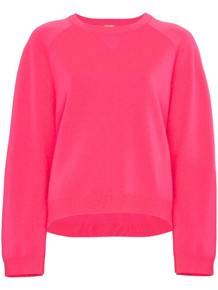 Adam Lippes Knitted Balloon Sleeve Sweater - Pink & Purple