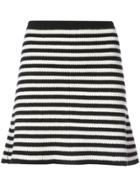 The Elder Statesman Cashmere Striped Short Skirt - Black