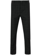 Berwich Windowpane Check Cropped Trousers - Black