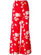 P.a.r.o.s.h. Floral Print Wide Leg Trousers - Red