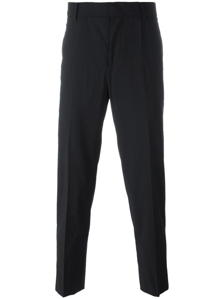 Juun.j Pleated Tapered Trousers, Men's, Size: 46, Black, Nylon/polyester/polyurethane/wool