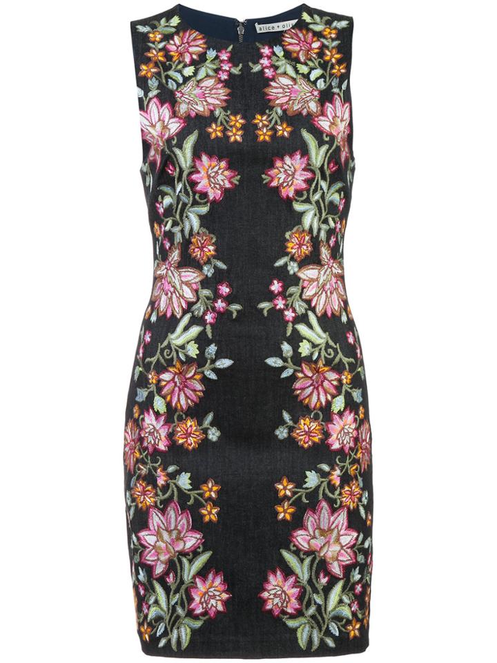 Alice+olivia Floral Printed Pencil Dress - Multicolour