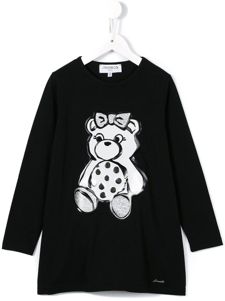 Simonetta Teddy T-shirt Dress, Toddler Girl's, Size: 2 Yrs, Black