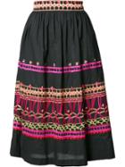 Temperley London Embroidered Midi Skirt, Women's, Size: 6, Black, Cotton