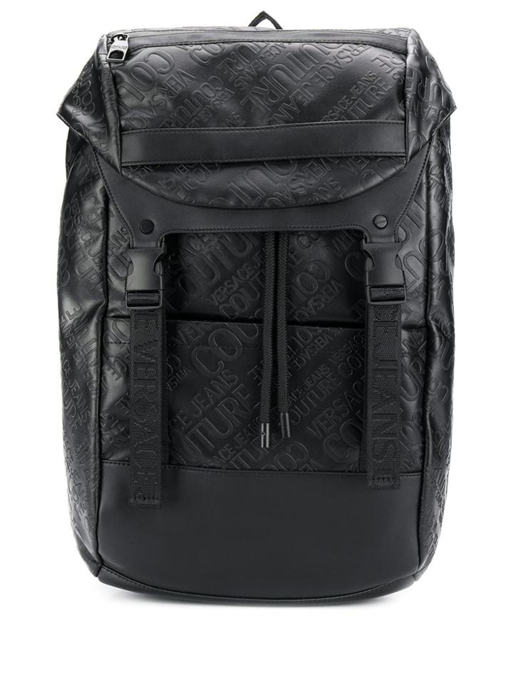 Versace Jeans Couture Embossed Logo Backpack - Black