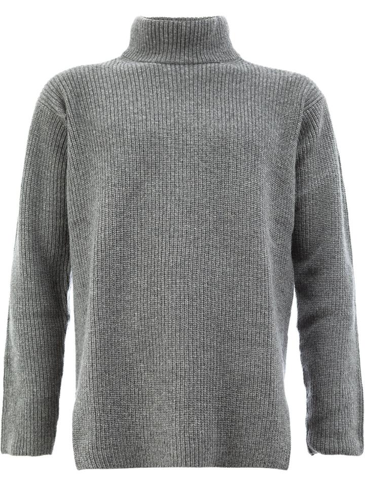 Ports 1961 Ribbed Turtleneck Jumper - Grey