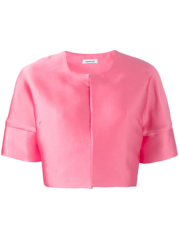 P.a.r.o.s.h. Cropped Jacket, Women's, Size: Xs, Pink/purple, Silk/polyester