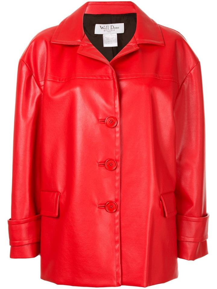 We11done Oversized Jacket - Red