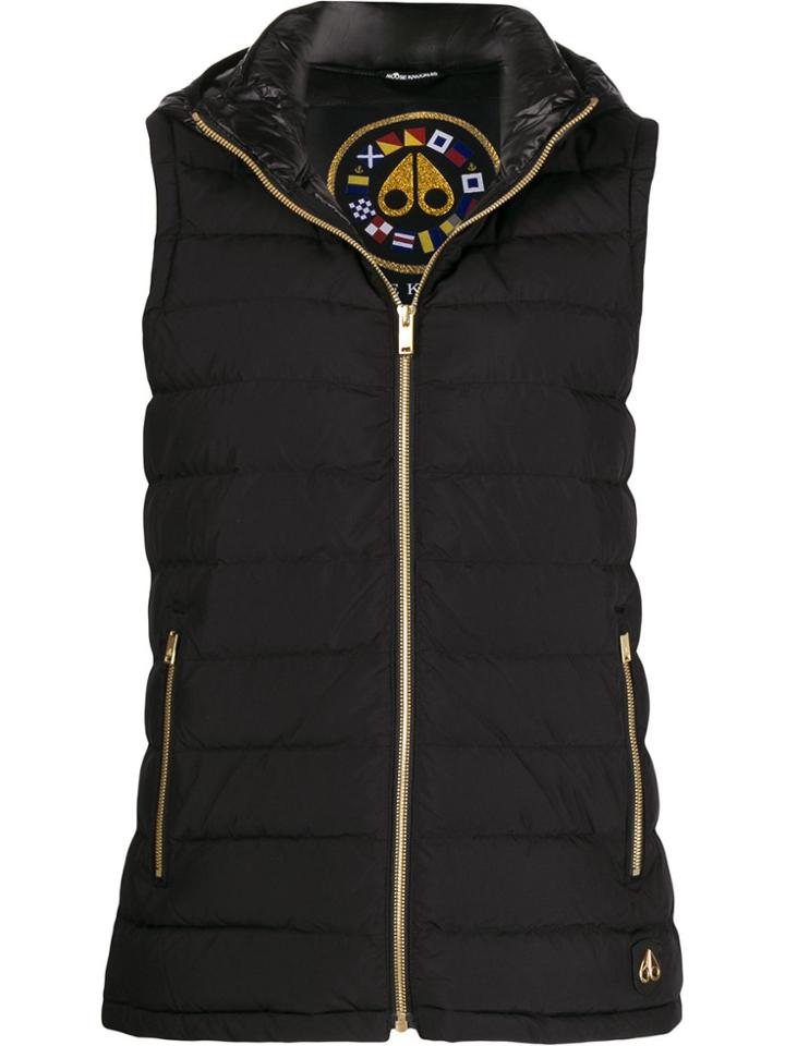 Moose Knuckles Padded Hooded Gilet - Black