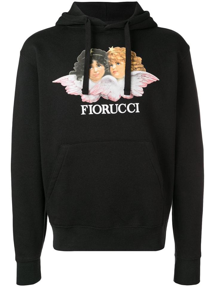 Fiorucci Logo Patch Hoodie - Black