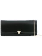 Versace Medusa Fastening Clutch, Women's, Black, Leather