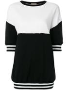 Alice+olivia Colour Block Short Sleeve Sweatshirt - Black