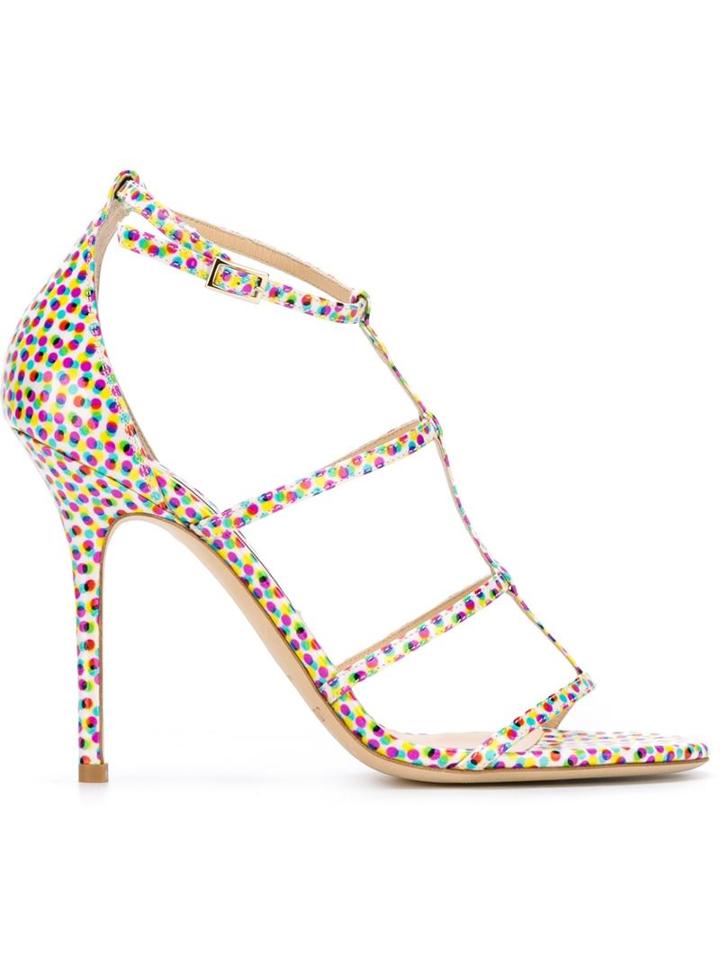 Jimmy Choo Dory Sandals, Women's, Size: 39, White, Patent Leather/leather