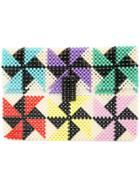 Delduca Beaded Geometric Clutch Bag - Multicolour