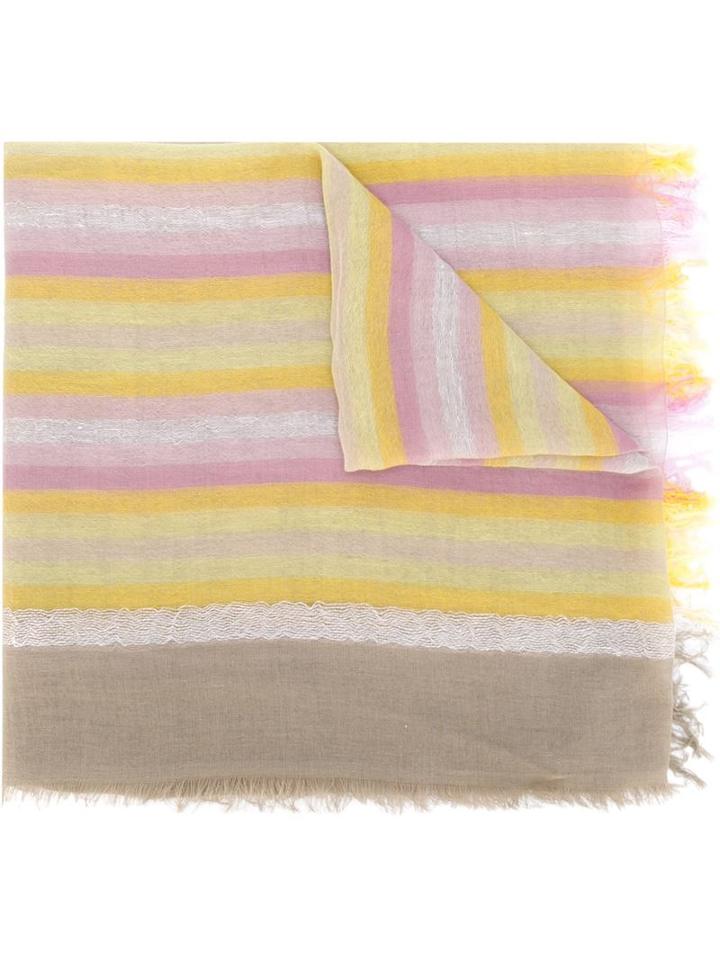 Diesel Striped Scarf, Adult Unisex, Pink/purple, Cotton/linen/flax