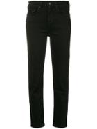 7 For All Mankind Cropped Slim Fit Denim Trousers - Black