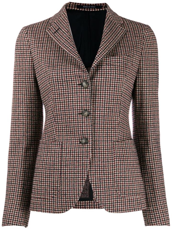 Tagliatore Plaid Button Jacket - Neutrals