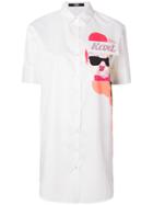 Karl Lagerfeld Printed Mini Shirt Dress - White